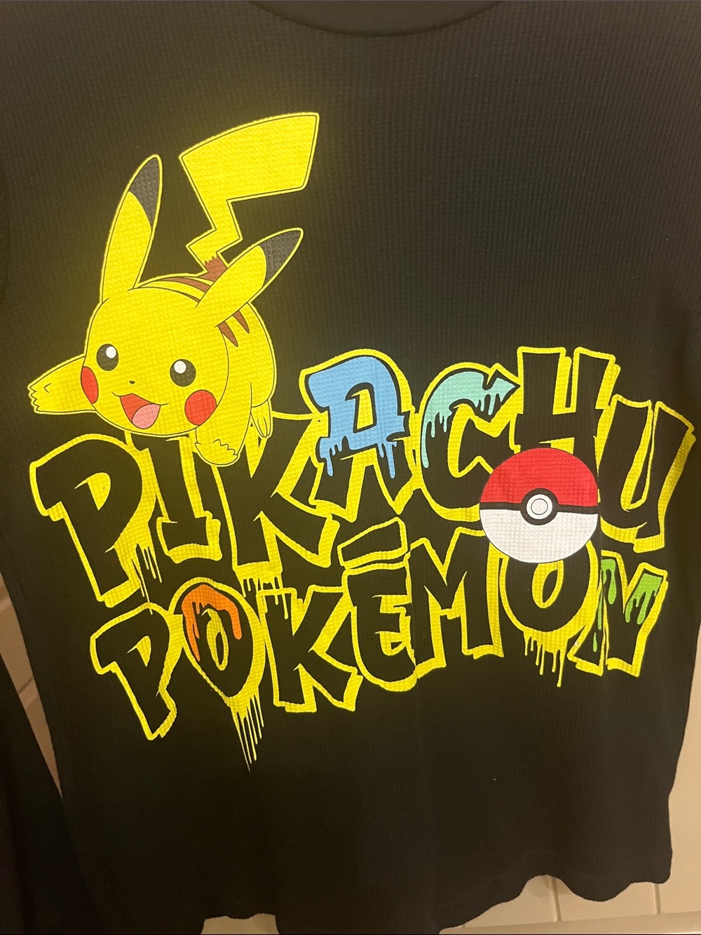 Hybrid Apparel Black Pikachu Pokémon Long Sleeve Shirt